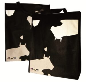 Original Cowparade Bag Fleece Tasche Kuh Shoppingtasche, Umhängetasche, Schultertasche Stoff