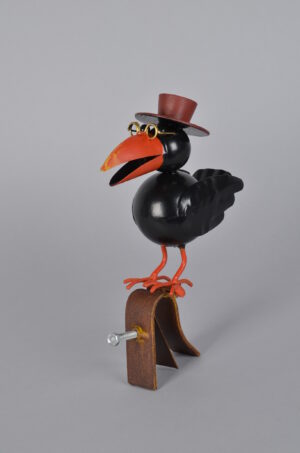 Dachrinnen Figur Rabe - Regenrinnenvogel Lothar - Dachschmuck aus Eisen, schwarz