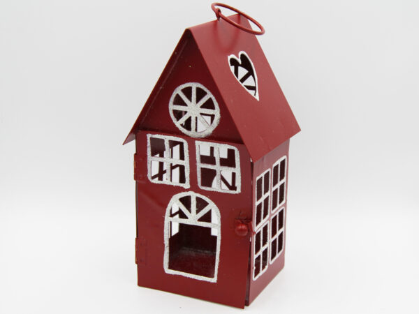 Deko Metall Haus Weihnachten - Lichterhaus groß rot