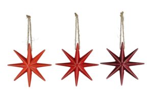 Dolomit Stern rot Weihnachtsbaumhänger - 8 zackiger Stern