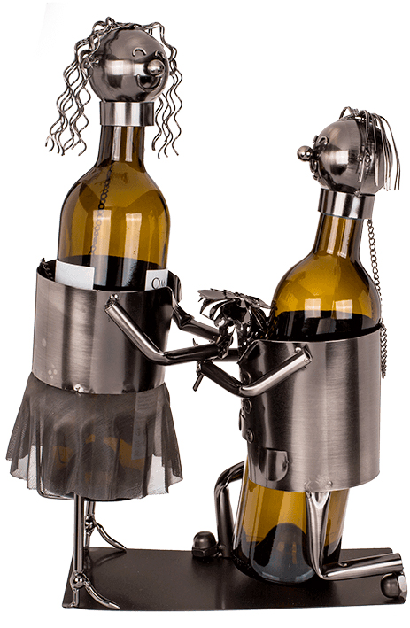 Metall Flaschenhalter Liebespaar für Piccolo Wein-Flaschenständer Valentinstag