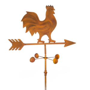 Edelrost Gartenstecker Wetterhahn Windrichtungsanzeiger.png