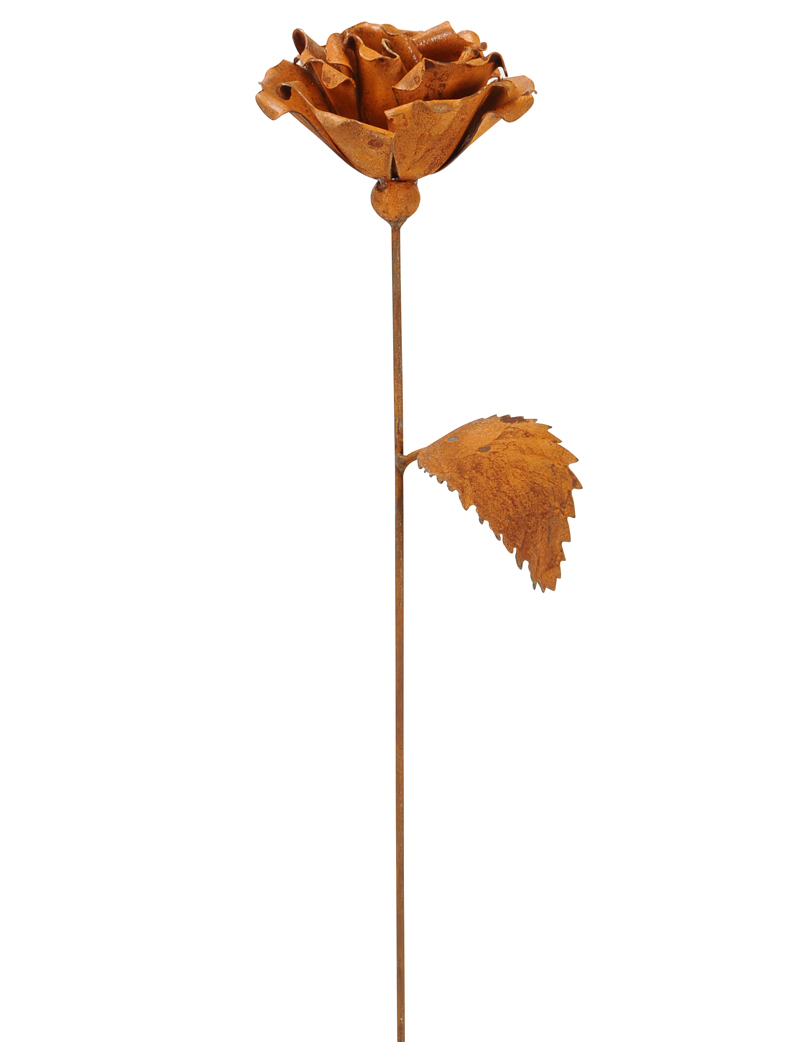 Edelrost Blume K 3D  zum einschlagen in Holz Metall Dekoartion Garten Terrasse 