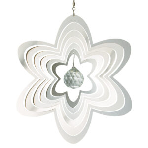 MIRROR CRYSTAL FLOWER 200 - magische Blume Edelstahl Mobile - Windspiel - Indoor - Outdoor