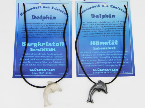 Edelstein Delfin Kette - Sternzeichen Delfin Anhänger