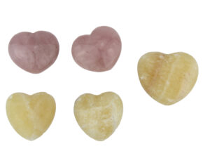 Edelstein Herz - Handschmeichler Edelstein Rosenquarz Herz Citrin