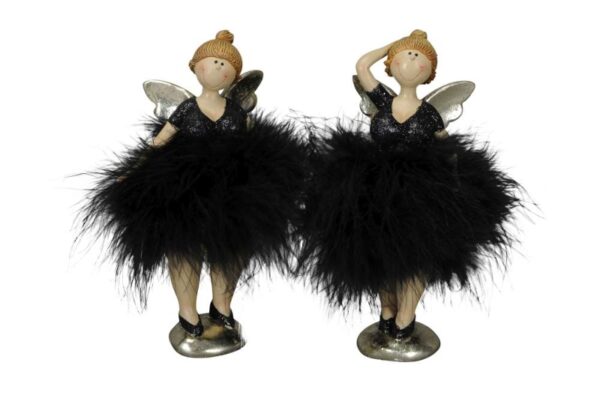 Engel Figur mit Plüsch Kleid - Molly Ballerina Federkleid Engel schwarz gr 551192-018-826_s