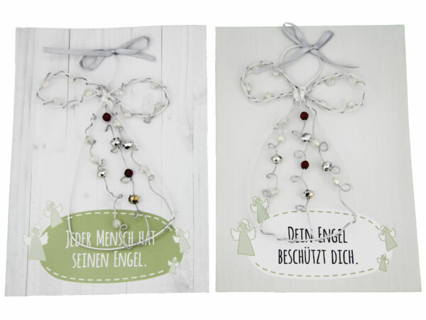 Engelkarte- persönliche Schutzengel Karte Grußkarte mit Engel Geschenkanhänger- Perlenengel Drahtengel