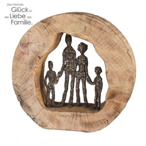 Skulptur Familie Mangoholz - Holz Kreis Skulptur Familie