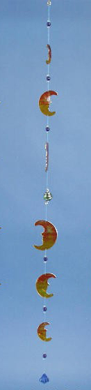 Suncatcher Fenstergirlande Windspiel Mond+Sterne 98cm - Fensterkette Planeten - nur Monde