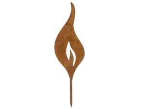 Flamme aus Metall, rost – Kerzenflamme Deko zum aufstecken für Adventskerze aus Holz
