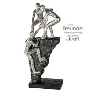 Friends - Freundschaft Skulptur mit Zertifikat und Spruchanhänger