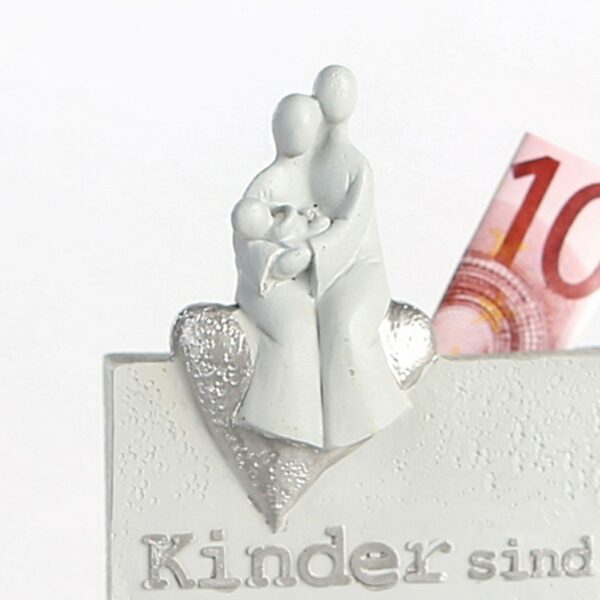 Geburt Spardose Familie - mit Spruch und Herz - Steinoptik – Bild 2