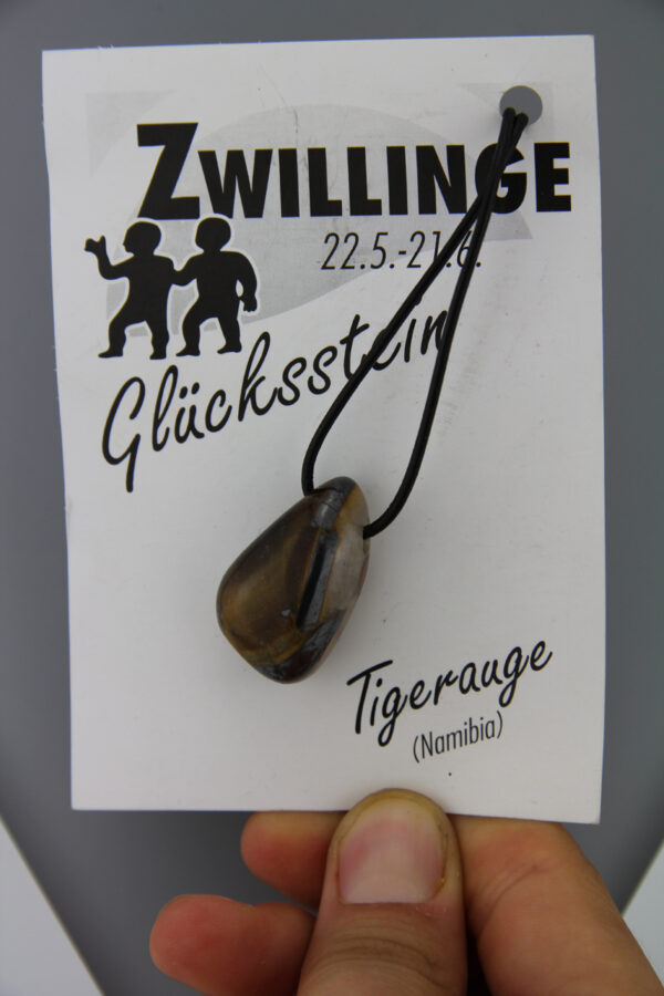 Edelstein Zwillinge Sternzeichen Kette - Tigerauge Edelstein Sternzeichen 22.05.-21.06. – Bild 3