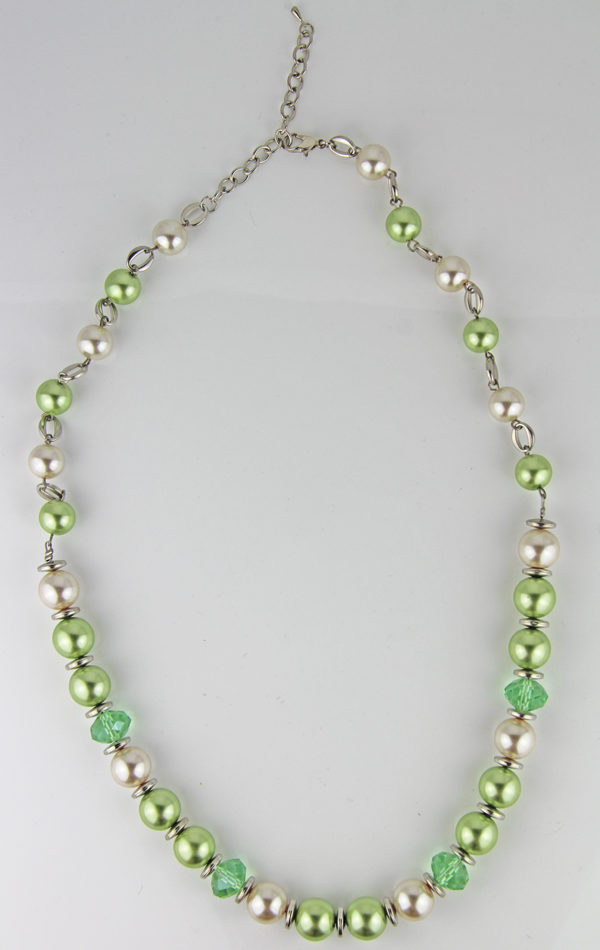 Große Kunststoff Perlen Kette Set oder Einzeln - grün, perle