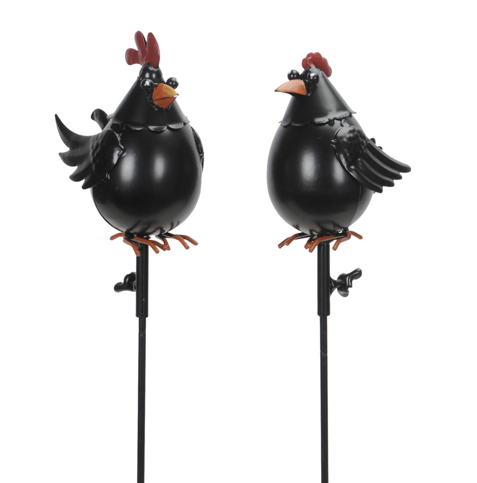 Stecker Huhn+Hahn am Stab - Hühner Gartenstecker - Blumenstecker Hahn und Henne Gartendeko Hühnerfarm