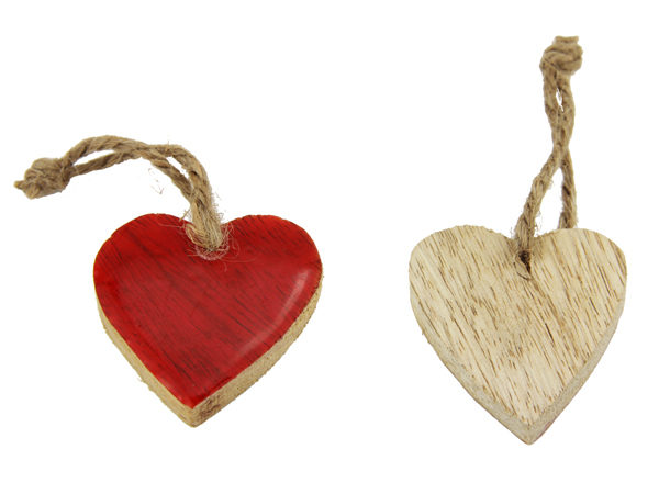 Holz Herz rot zum hängen - Herz zum Beschriften Geschenkanhänger - Dekoration