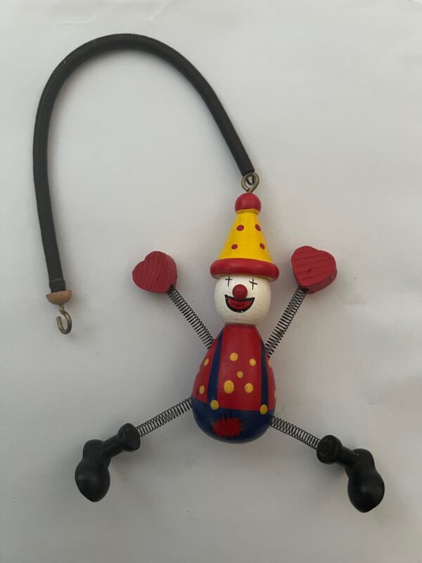 Holzfigur Clown Schwingfigur Holzhüfper Jumper Clown