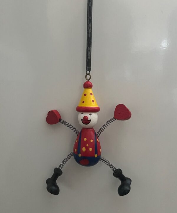 Holzfigur Clown Schwingfigur Holzhüfper Jumper Clown