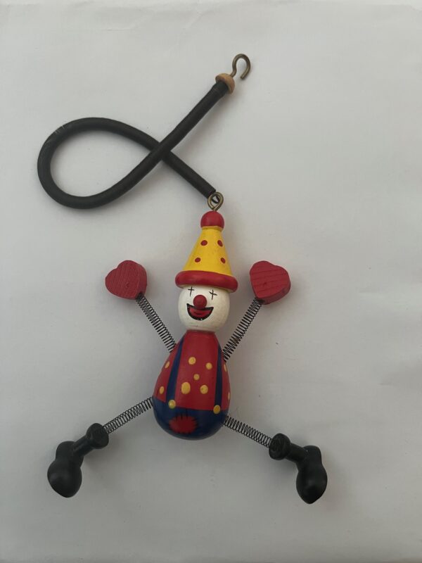 Holzfigur Clown Schwingfigur Holzhüfper Jumper Clown
