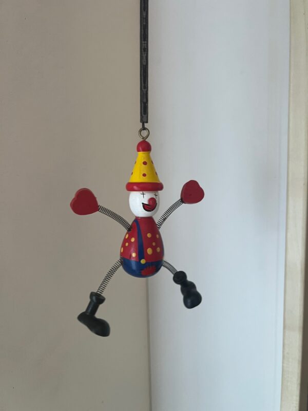 Holzfigur Clown Schwingfigur Holzhüfper Jumper Clown