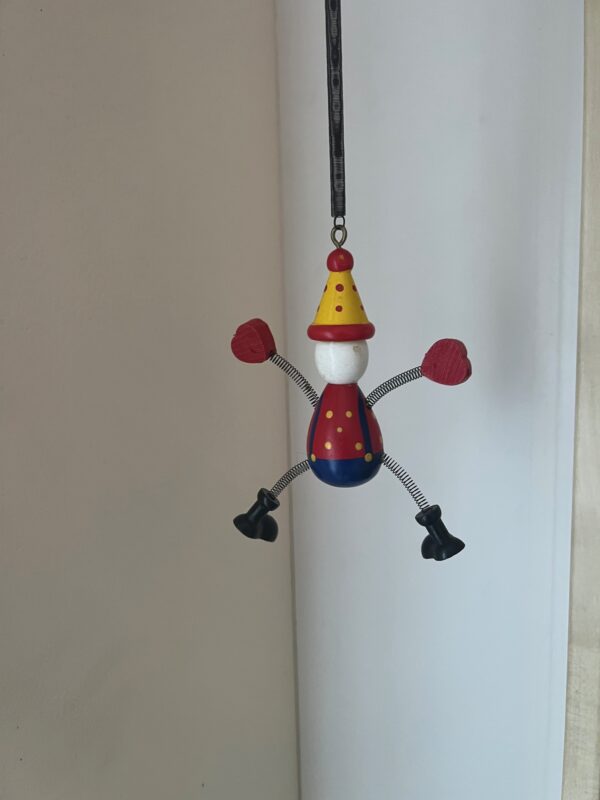 Holzfigur Clown Schwingfigur Holzhüfper Jumper Clown