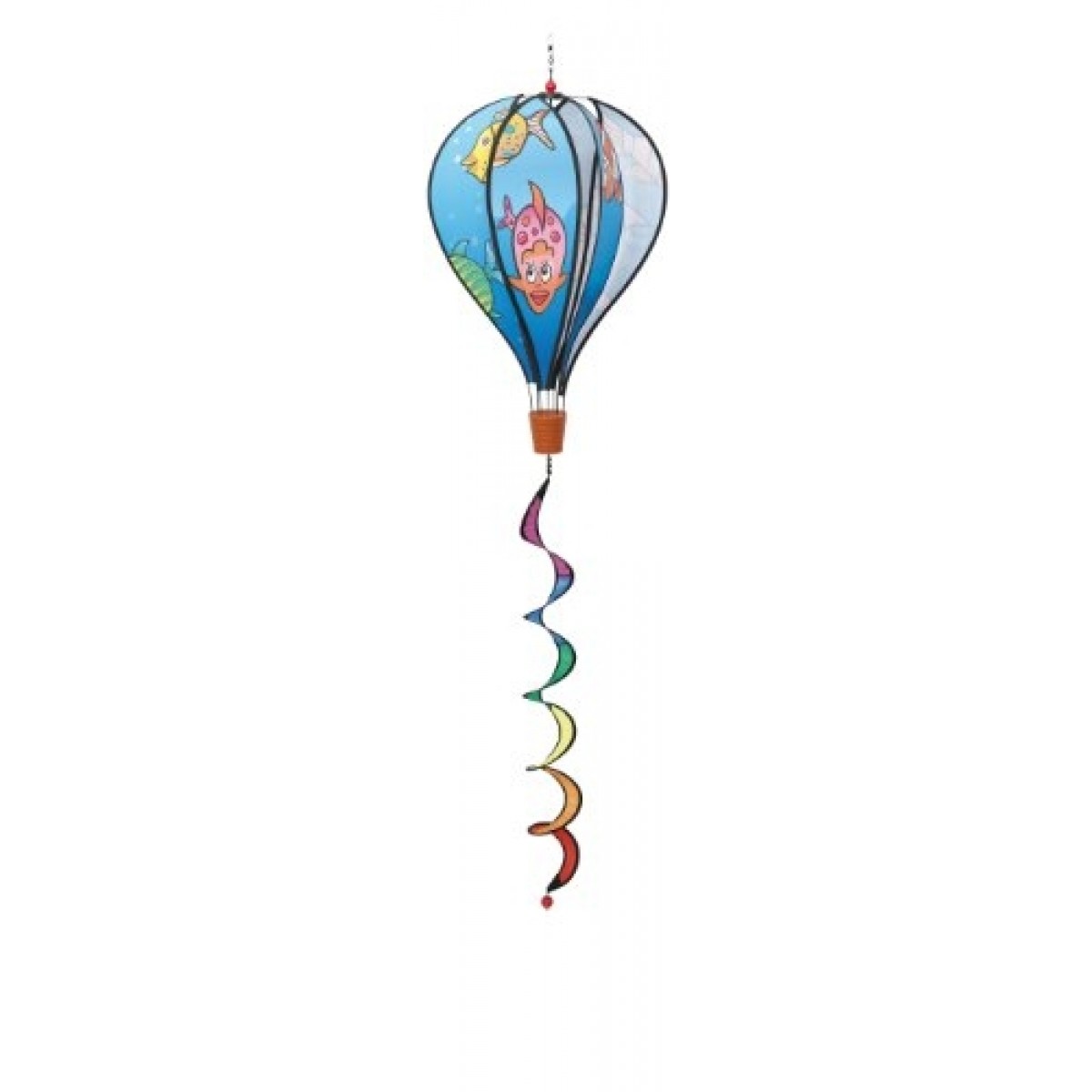Nylon Windspiel Heißluftballon Spiral Windrad Twist Ø140x25cm Mehrfarbig 