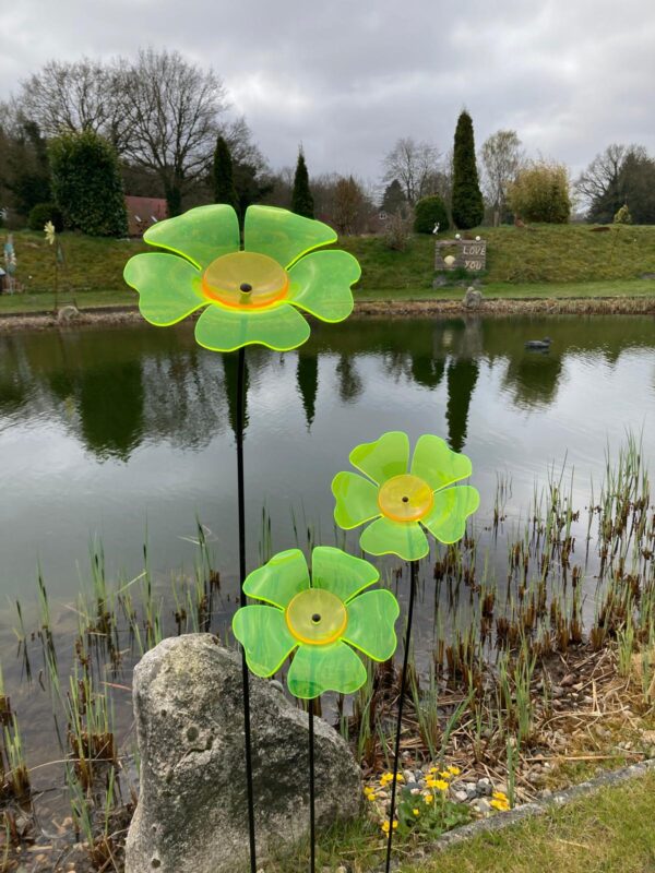 fluoreszierende Gartenstecker Mohn Sonnenfänger M/L/XL Lichtspiel Lichtfänger, Acryl