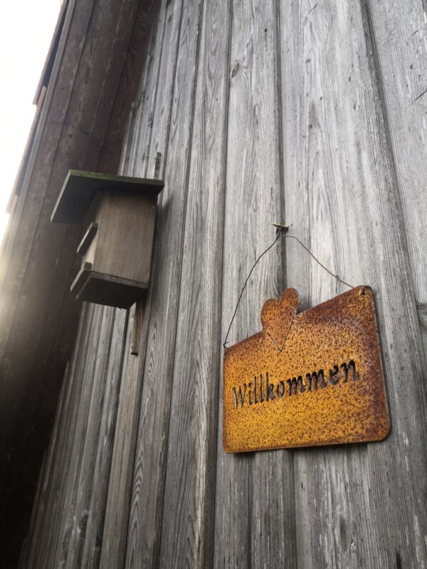 Metall Willkommen Schild - rost oder eisen - Türschild Willkommen – Bild 6