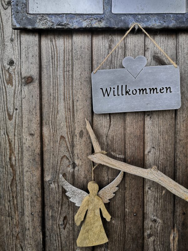 Metall Willkommen Schild - rost oder eisen - Türschild Willkommen – Bild 5