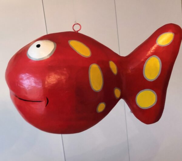 M-XL Looky Dekofigur Fisch aus Pappmaché 17-40 cm - Kugelfisch zum Aufhängen