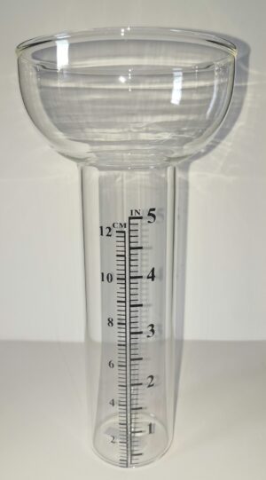 schmales Ersatzglas für Regenmesser, klar, Kolbendurchmesser 3,65 cm - Trichterglas - Echtglas
