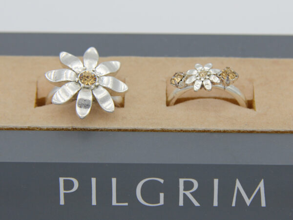 Pilgrim Kristall Blüten Ring silber :flowerOnev