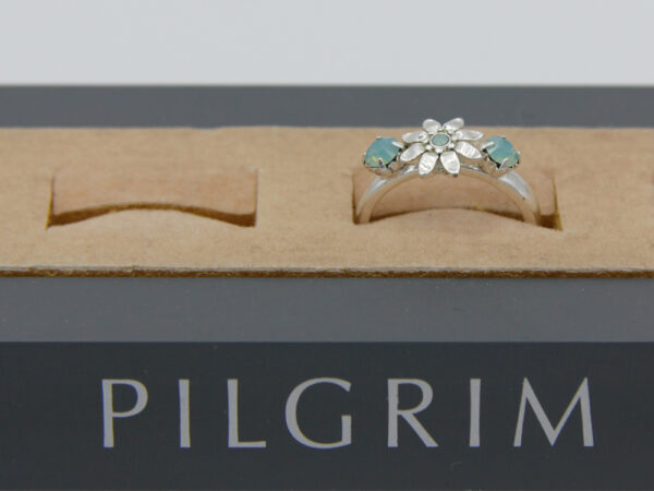 Pilgrim Kristall Blüten Ring silber :flowerOne - kleine Blüte mint/silber