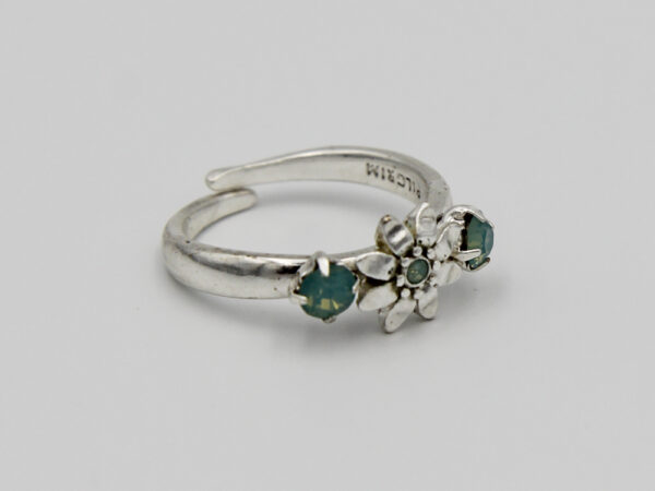 Pilgrim Kristall Blüten Ring silber :flowerOne - kleine Blüte mint/silber