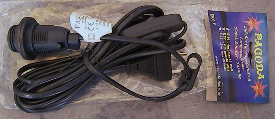 Lampenfassung E27 mit Schalter 3,5m Kabel Stecker schwarz