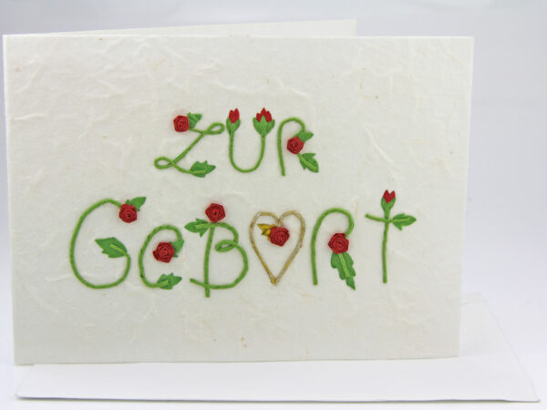 Faltkarte Zur Geburt Faltkarte Handgschöpftes Papier