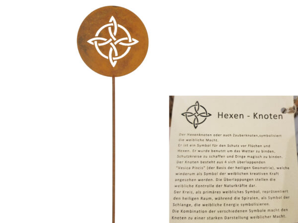 Keltische Symbol Gartenstecker - Ketischer Hexen Knoten Gartendeko