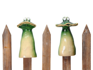 Keramik Zaunhocker Frosch Zaunfigur Breitmaulfrosch Figur