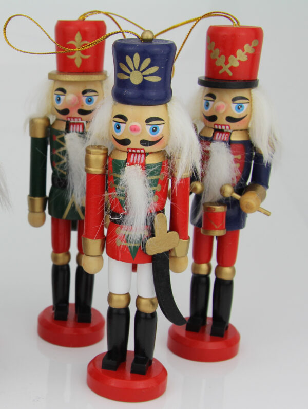 Kleine Nussknacker Figur - Weihnachtsbaumanhänger Nussknacker - große Figuren 3er Set
