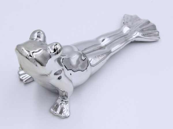 Liegender Frosch silber - Yogafrosch Sonnengruß von Oben