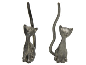 Metall Katzen Ringhalter - 2er Set