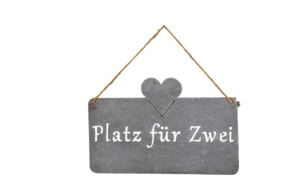 Metall Platz für Zwei Schild grau eisen Pärchen Schild Gartenbank 520684-000-802_s