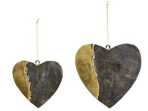 Metallherz mit Goldeffekt - Dekoherz zum Hängen - Herz aus Metall HerzHänger Dore