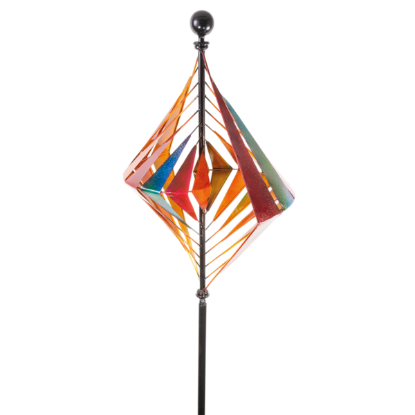 Metallwindrad Karo Kinetic Spinner 60 cm – Premium Windrad XL.