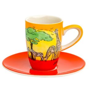 Mila Afrika Espresso Set Safari -Tasse mit Untertasse - Keramik 88211