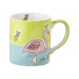 Mila Flamingo Becher - 280 ml - Tasse - Henkelbecher - Keramik