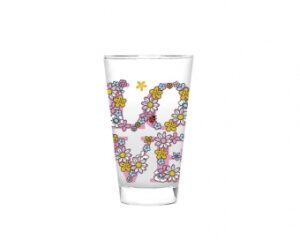 Mila Love Glas, groß - Trinkglas 250 ml Love, Peace and Smile!