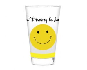 Mila Smiley Glas Don´t Worry be happy, groß - Trinkglas 250 ml