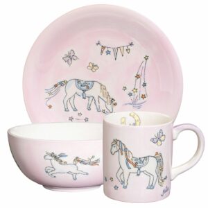 Mila Magic Pony Becher - Keramik Pferde Kinderbecher + Teller + Kinderschale